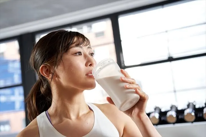 woman drink protein